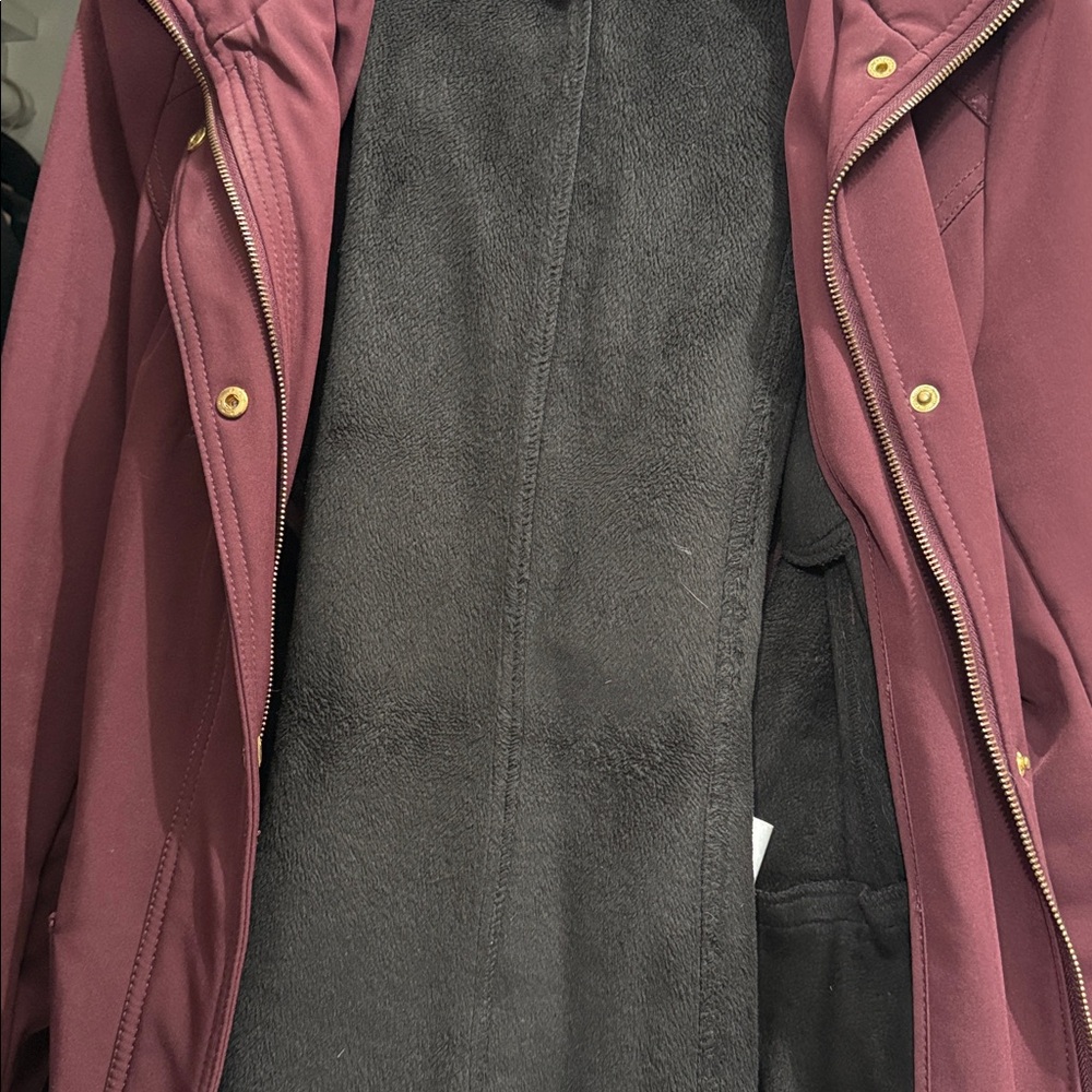 Michael Kors | Softshell Hooded Trench Coat | Burgundy | Large - Picture 7 of 8